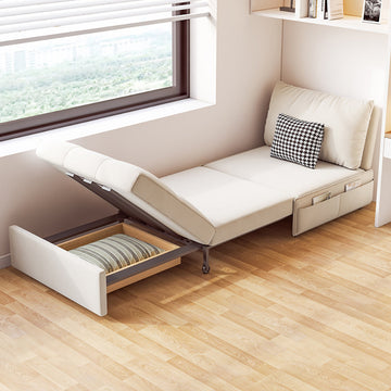 Single Seat Pullout Sofa Bed with Side Pockets